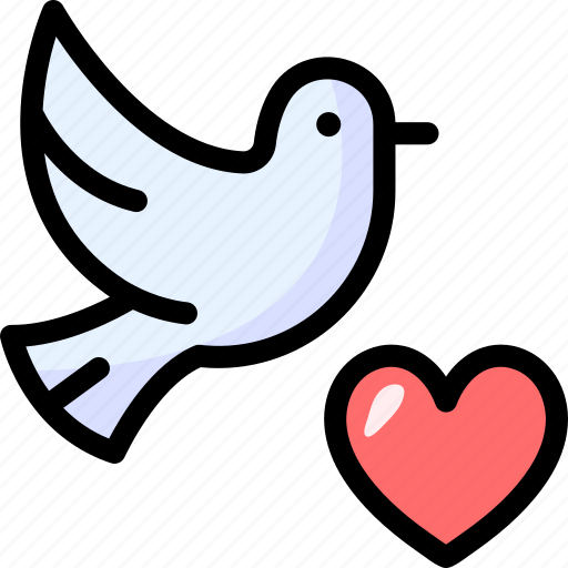 Love, romantic, valentines day, heart, dove, bird icon - Download on Iconfinder