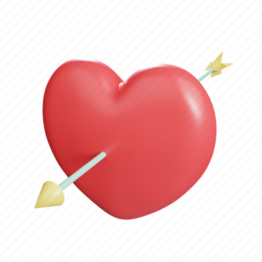 Arrow, heart, like, love, marriage, romance, wedding 3D illustration - Download on Iconfinder