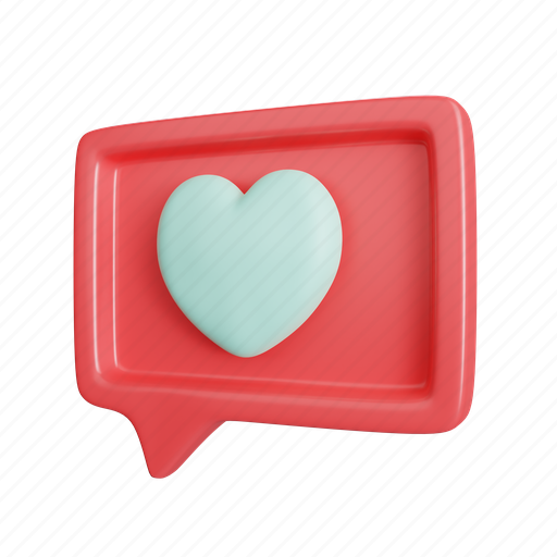 Chat, hearts, like, love, marriage, romance, wedding 3D illustration - Download on Iconfinder