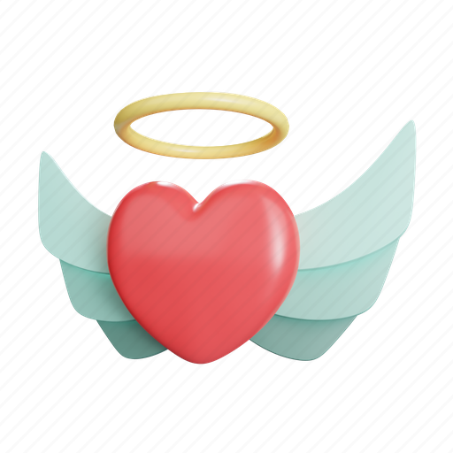 Wings, heart, like, love, marriage, romance, wedding 3D illustration - Download on Iconfinder