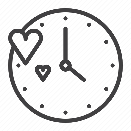 Clock, love, hearts, time icon - Download on Iconfinder