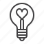heart, light, bulb, love 