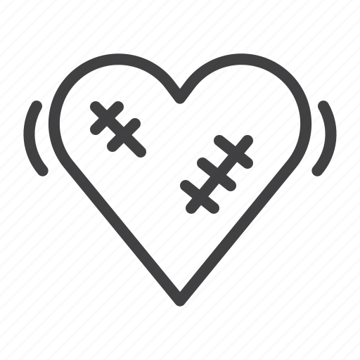 Patched, heart, love, broken icon - Download on Iconfinder