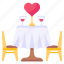 romantic dinner, dinner date, love dinner, dining table, valentine dinner 