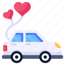 valentine car, wedding car, vehicle, transport, automobile