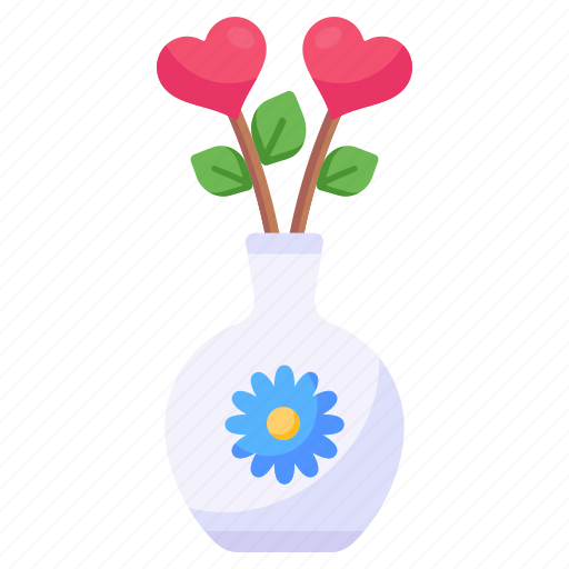 Valentine vase, flowers pot, flowers vase, decorative vase, flowers icon - Download on Iconfinder