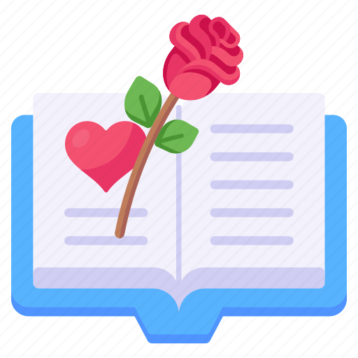 Romantic novel, love story, romantic book, love book, valentine novel icon - Download on Iconfinder