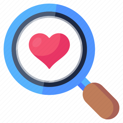 Find love, love search, search, magnifier, loupe icon - Download on Iconfinder