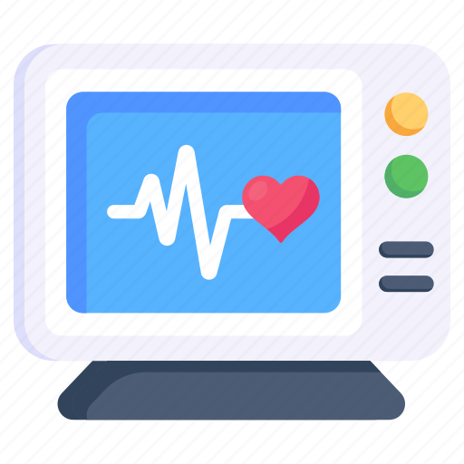 Heartbeat monitor, heart rate, heart pulse, heartbeat, ecg machine icon - Download on Iconfinder