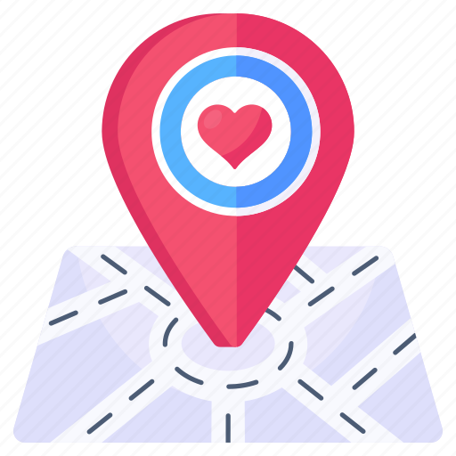 Romantic location, dating location, romantic place, location pin, navigation icon - Download on Iconfinder