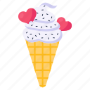 valentine cone, ice cream, ice cone, dessert, sweet