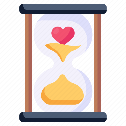 Love time, timekeeper, sand timer, egg timer, timepiece icon - Download on Iconfinder