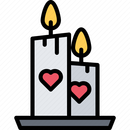 Candle, candles, fire, light, hot, love, valentines icon - Download on Iconfinder