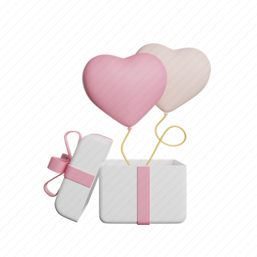 Gift, love, front, romance, favorite, couple, heart 3D illustration - Download on Iconfinder