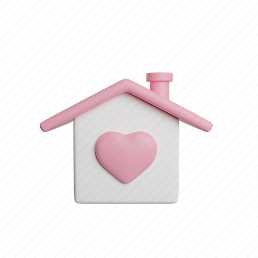 Sweet, home, front, house, building, interior 3D illustration - Download on Iconfinder