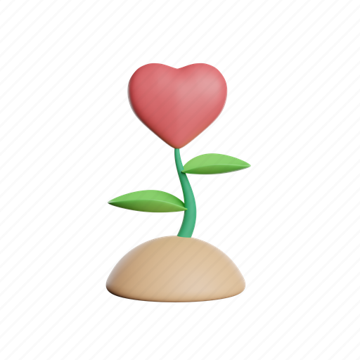 Tree, love, front, romance, romantic, plant 3D illustration - Download on Iconfinder