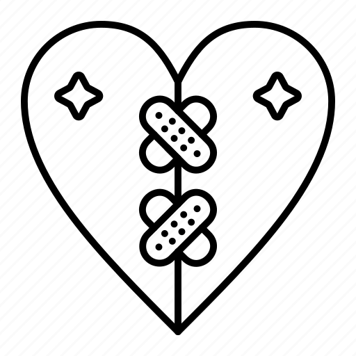 Bandage, heart, broken, love, hurt, heal icon - Download on Iconfinder