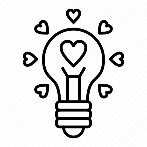 Bulb, light, love, heart, idea, creative icon - Download on Iconfinder