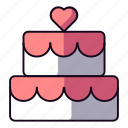 cake, love, heart, wedding