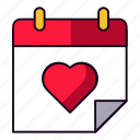 date, calendar, heart, love