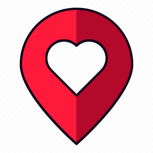 Heart, location, pin icon - Download on Iconfinder