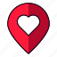 heart, location, pin 