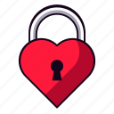 lock, heart, love