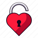 open, lock, heart, love