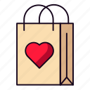 shopping, heart, bag