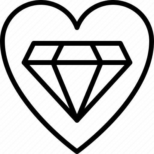 Diamond, love, heart, romance, valentine, kiss icon - Download on Iconfinder