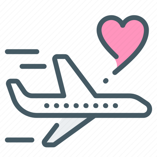 Airplane, honeymoon, flight, heart icon - Download on Iconfinder