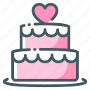 cake, festive, wedding, heart