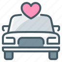 car, limousine, heart, wedding, vehicle