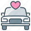 car, limousine, heart, wedding, vehicle 
