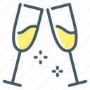 glasses, toast, celebration, champagne