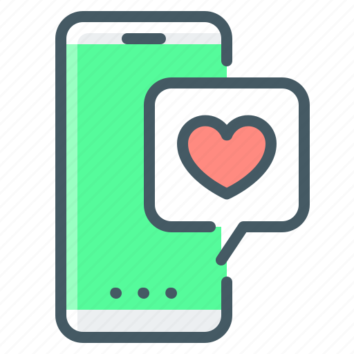 Mobile, phone, heart, message icon - Download on Iconfinder