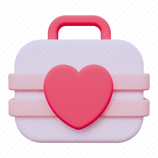 Love suitcase, business love, love, wedding, romantic, romance, valentine 3D illustration - Download on Iconfinder