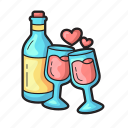 love, wine, dinner, romance, bottle, wedding, valentine