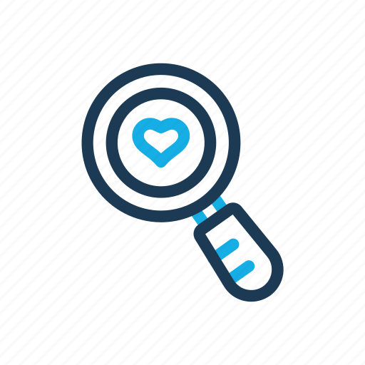 Hearth, magnifying glass, search icon - Download on Iconfinder