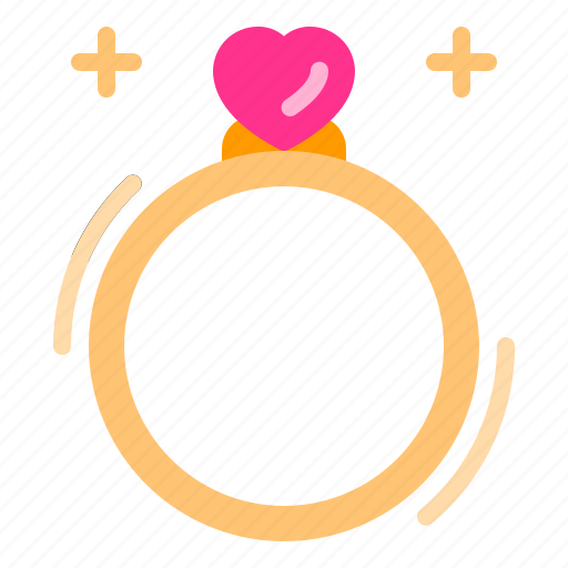Diamond, heart, love, ring, wedding icon