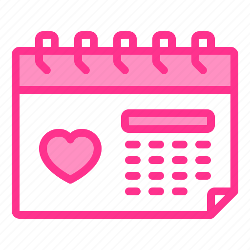 Calendar, heart, love, schedule, wedding icon - Download on Iconfinder