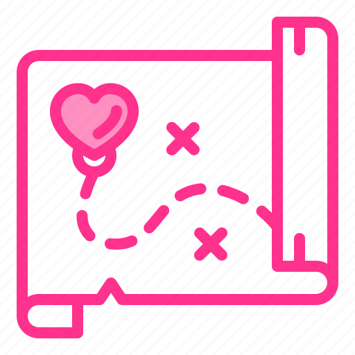 Heart, love, map, strategy, wedding icon - Download on Iconfinder