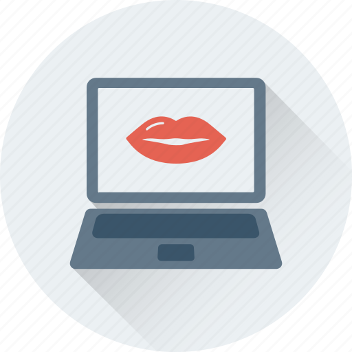 Laptop, lips, loving, online love, romantic chat icon - Download on Iconfinder