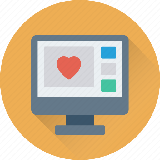 Hearts, love chatting, lover chatting, monitor, romantic chat icon - Download on Iconfinder