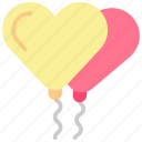 balloon, love, romantic, heart, valentine, party
