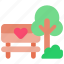 park, bench, dating, love, romance, tree 