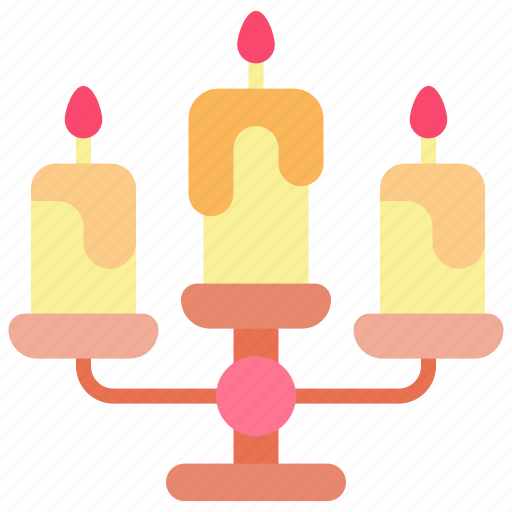 Candlestick, light, decoration, flame, burning, candelabra icon - Download on Iconfinder