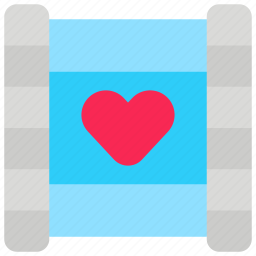 Film, reel, strip, entertainment, love, heart icon - Download on Iconfinder