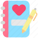 diary, notebook, agenda, love, miscellaneous, education