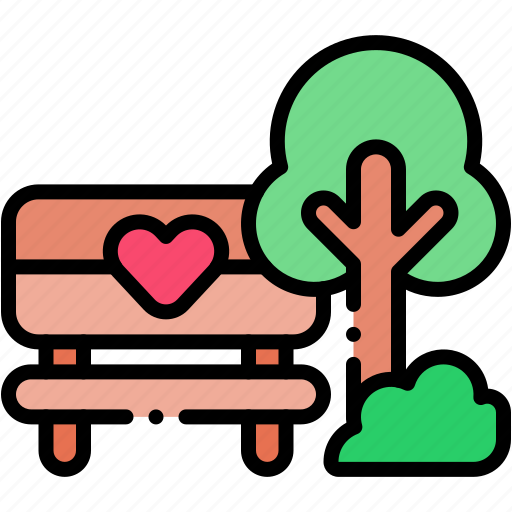 Park, bench, dating, love, romance, tree icon - Download on Iconfinder
